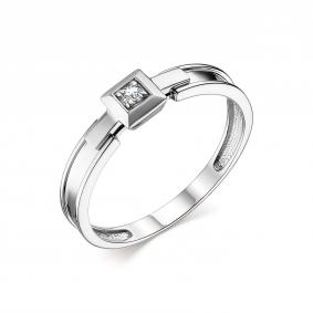 Кольцо из белого золота АЛЬКОР 13890-200 с бриллиантом 13890-200 фото