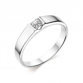 Кольцо из белого золота АЛЬКОР 13899-200 с бриллиантом 13899-200 фото