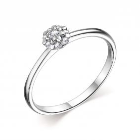 Кольцо из белого золота АЛЬКОР 13905-200 с бриллиантом 13905-200 фото