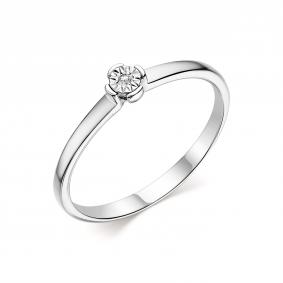 Кольцо из белого золота АЛЬКОР 13920-200 с бриллиантом 13920-200 фото