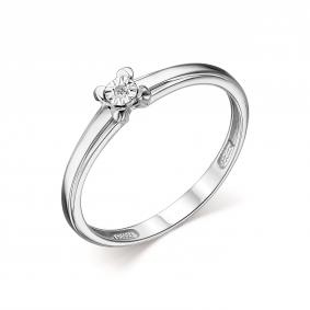 Кольцо из белого золота АЛЬКОР 13922-200 с бриллиантом 13922-200 фото