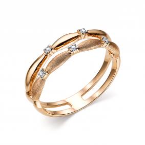 Золотое кольцо АЛЬКОР 13934-А00 с бриллиантом 13934-А00 фото