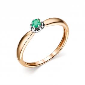 Золотое кольцо АЛЬКОР 13938-101 с изумрудом 13938-101 фото