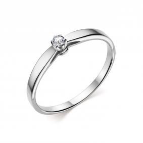 Кольцо из белого золота АЛЬКОР 13939-200 с бриллиантом 13939-200 фото