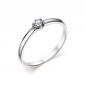 Золотое кольцо АЛЬКОР 13940-200 с бриллиантом 13940-200 фото