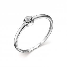 Кольцо из белого золота АЛЬКОР 13982-200 с бриллиантом 13982-200 фото