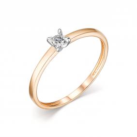 Золотое помолвочное кольцо АЛЬКОР с бриллиантом 13999-100 13999-100 фото