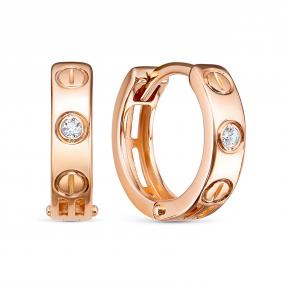 Золотые серьги RoseGrace 14-154-300-2К с фианитом 14-154-300-2К фото