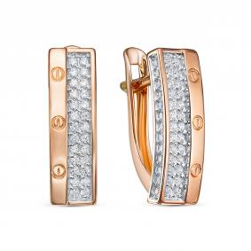Золотые серьги RoseGrace 14-163-303-2К с фианитом 14-163-303-2К фото