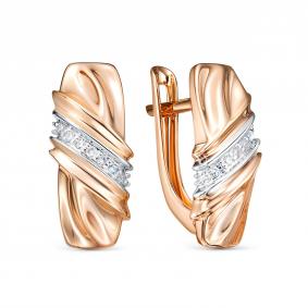Золотые серьги RoseGrace 14-298-103-2К с бриллиантом 14-298-103-2К фото