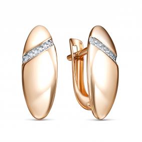 Золотые серьги RoseGrace 14-352-103-2К с бриллиантом 14-352-103-2К фото