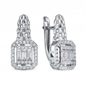Серьги из белого золота RoseGrace 14-357-303-2Б с фианитом 14-357-303-2Б фото