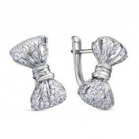 Серьги из белого золота RoseGrace 14-375-303-2Б с фианитом 14-375-303-2Б фото