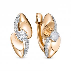 Золотые серьги RoseGrace 14-376-303-2К с фианитом 14-376-303-2К фото