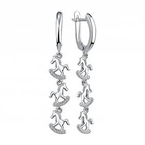Серебряные серьги Символ года Лошадь TALANT с фианитом 14-72-0001-17312 14-72-0001-17312 фото
