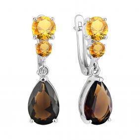 Серебряные серьги TALANT 14-72-0007-14087 с кварцем 14-72-0007-14087 фото