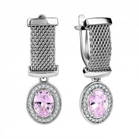 Серебряные серьги TALANT 14-72-000R-15130 с фианитом 14-72-000R-15130 фото