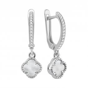 Серебряные серьги TALANT 14-72-0071-15044 с фианитом и перламутром 14-72-0071-15044 фото
