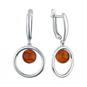 Серебряные серьги TALANT 14-72-00K0-14017 с янтарём 14-72-00K0-14017 фото