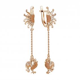 Серьги из золочёного серебра TALANT 14-78-0007-17355 с фианитом 14-78-0007-17355 фото