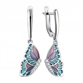 Серебряные серьги TALANT с витражной эмалью и фианитом 14-79-0001-17134 14-79-0001-17134 фото