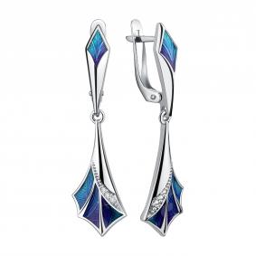 Серебряные серьги TALANT 14-79-0001-17194 с фианитом и эмалью 14-79-0001-17194 фото