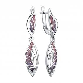 Серебряные серьги TALANT 14-79-0001-17196 с фианитом и эмалью 14-79-0001-17196 фото