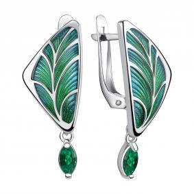 Серебряные серьги TALANT 14-79-0003-17195 с фианитом и эмалью 14-79-0003-17195 фото