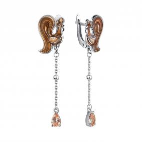 Серебряные серьги TALANT 14-79-0005-17356 с фианитом и эмалью 14-79-0005-17356 фото