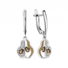 Серебряные серьги TALANT 14-79-0007-17140 с фианитом и эмалью 14-79-0007-17140 фото