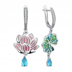Серебряные серьги TALANT с витражной эмалью и фианитом 14-79-0009-17130 14-79-0009-17130 фото
