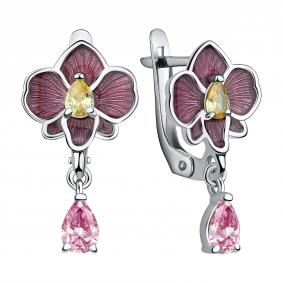 Серебряные серьги TALANT 14-79-000M-17126 с фианитом и эмалью 14-79-000M-17126 фото