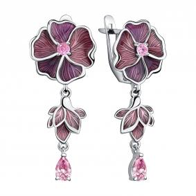 Серебряные серьги TALANT 14-79-000R-17125 с фианитом и эмалью 14-79-000R-17125 фото