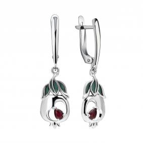 Серебряные серьги TALANT 14-79-000W-17137 с фианитом и эмалью 14-79-000W-17137 фото