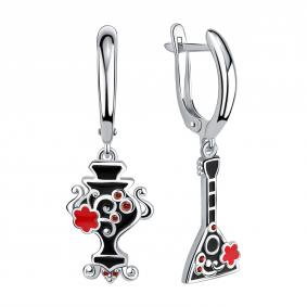 Серебряные серьги TALANT 14-79-000W-17374 с фианитом и эмалью 14-79-000W-17374 фото