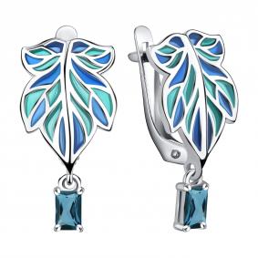 Серебряные серьги TALANT с витражной эмалью и фианитом 14-79-000Л-17127 14-79-000Л-17127 фото