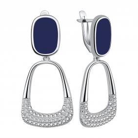 Серебряные серьги TALANT 14-7B-0001-17258 с фианитом и эмалью 14-7B-0001-17258 фото