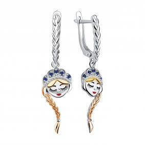 Серебряные серьги TALANT 14-7O-0004-17187 с фианитом и эмалью 14-7O-0004-17187 фото