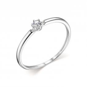 Кольцо из белого золота АЛЬКОР 14038-200 с бриллиантом 14038-200 фото