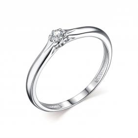 Помолвочное кольцо из белого золота АЛЬКОР с бриллиантом 14041-200 14041-200 фото