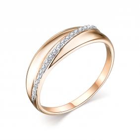 Золотое кольцо АЛЬКОР 14049-100 с бриллиантом 14049-100 фото