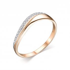 Золотое кольцо АЛЬКОР 14051-100 с бриллиантом 14051-100 фото