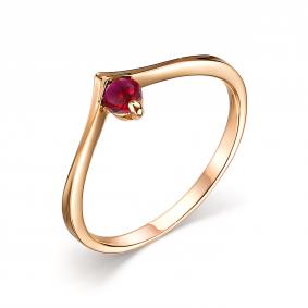 Золотое кольцо АЛЬКОР 14188-103 с рубином 14188-103 фото