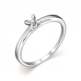 Кольцо из белого золота АЛЬКОР 14190-200 с бриллиантом 14190-200 фото