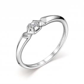 Кольцо из белого золота АЛЬКОР 14192-200 с бриллиантом 14192-200 фото