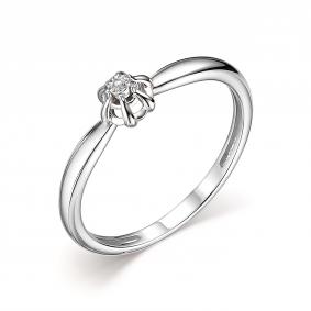 Кольцо из белого золота АЛЬКОР 14193-200 с бриллиантом 14193-200 фото