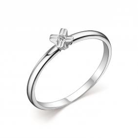 Кольцо из белого золота АЛЬКОР 14194-200 с бриллиантом 14194-200 фото