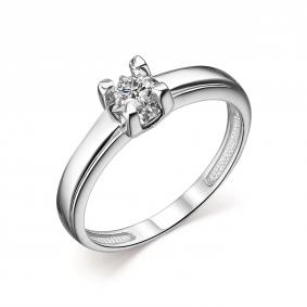 Кольцо из белого золота АЛЬКОР 14210-200 с бриллиантом 14210-200 фото
