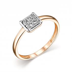 Золотое кольцо АЛЬКОР 14251-100 с бриллиантом 14251-100 фото
