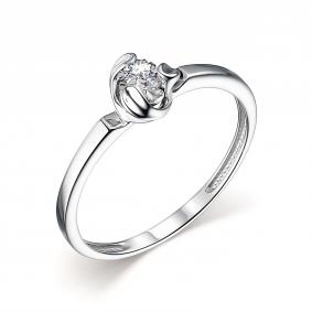 Кольцо из белого золота АЛЬКОР 14265-200 с бриллиантом 14265-200 фото
